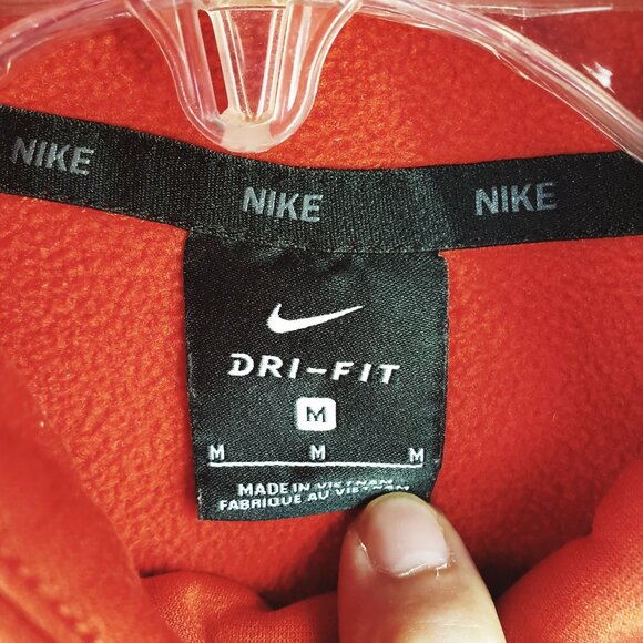 Nike Red Dri-Fit Pullover Hoodie Sweatshirt Mens M - Picture 6 of 8